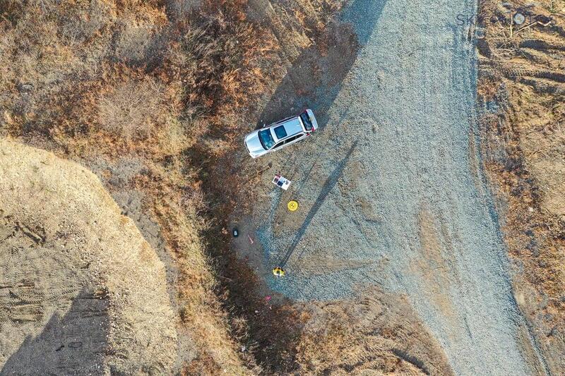 Aerial view of job site
